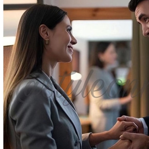 Zara 2 piece Set Button Double Breasted Blazer & Slim Hem Cigarette Pants - Picture 11 of 16